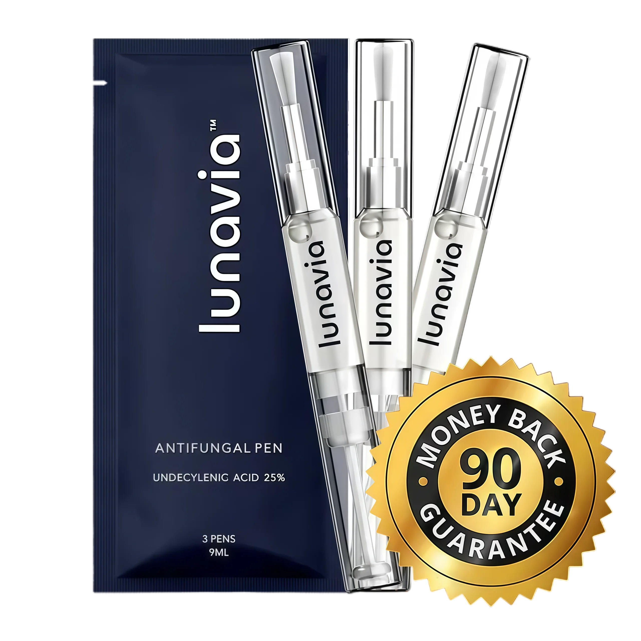 lunavia™ Antifungal Pen | Cures Most Athlete's Foot, Jock Itch, and Ringworm | 25% Undecylenic Acid with added Tea Tree, Jojoba, Clove Bud Oils & Aloe